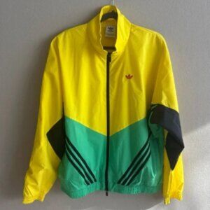 Adidas Originals Men Warm Up Track Tops Yellow And Energy Green Medium